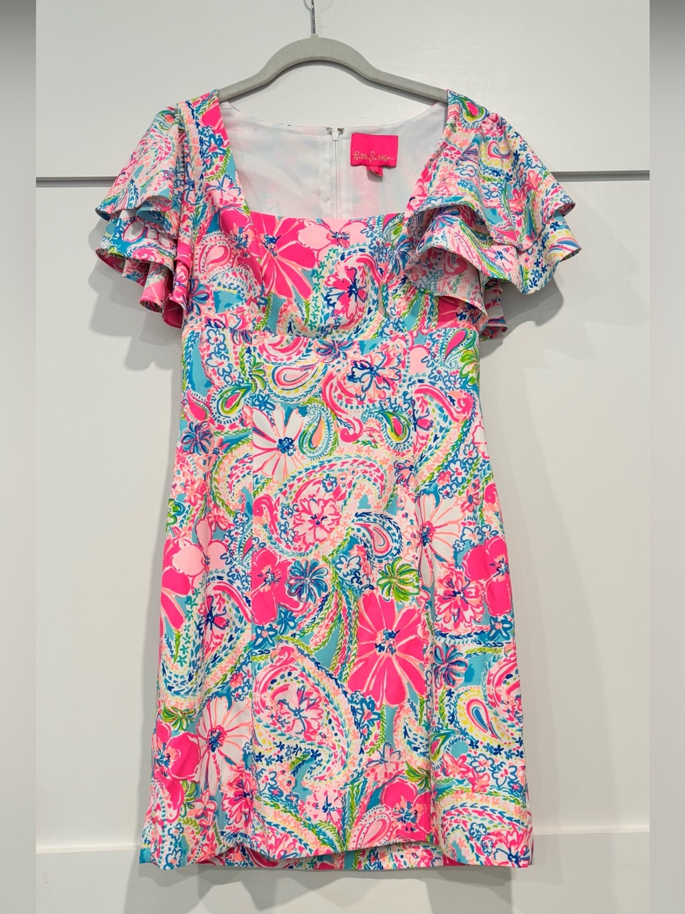 Lilly Pulitzer Pink Multi Paisley Flutter-Sleeve Dress